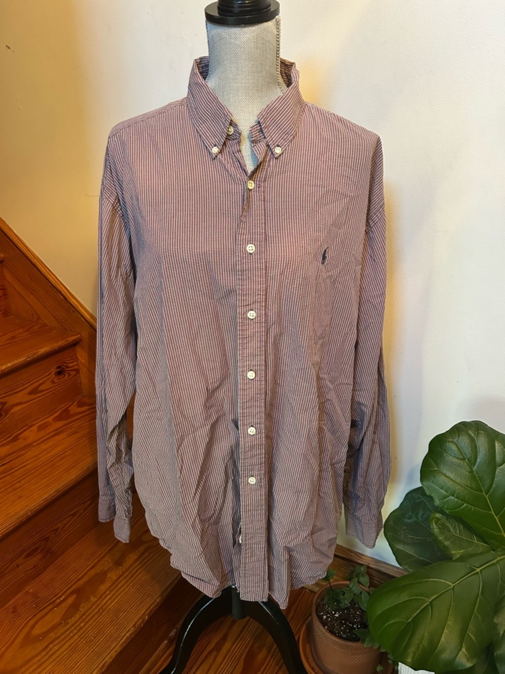Ralph Lauren Men’s Red Stripe Button-Down Shirt